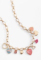 Valentines Day Charm Necklace, RED COMBO, small