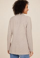 Plaid Boyfriend Blazer, NATURAL COMBO, small
