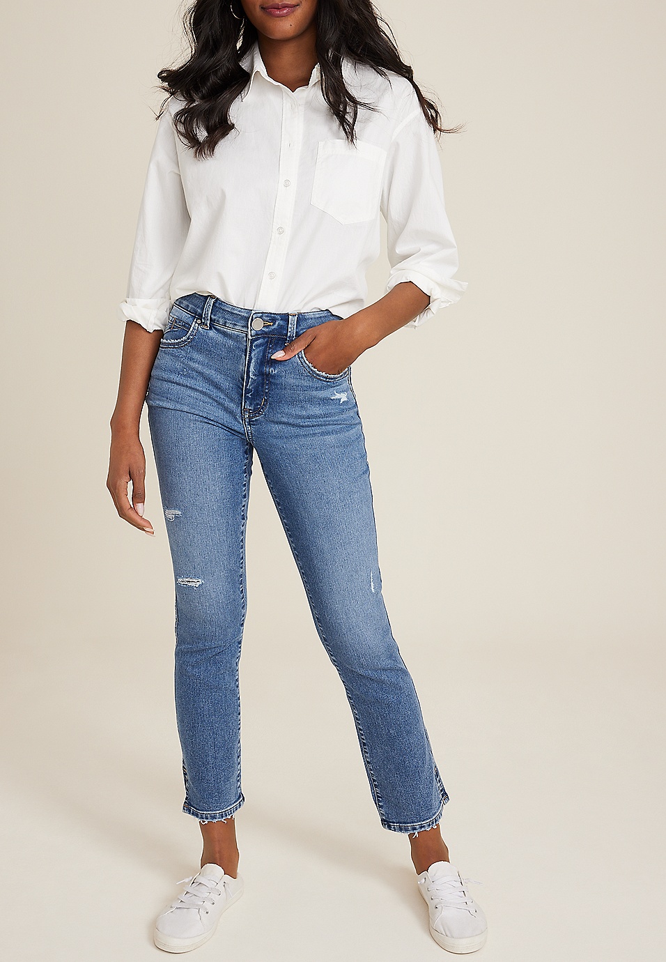 Women's size 18 maurice's jeans high rise medium wash regular inseam