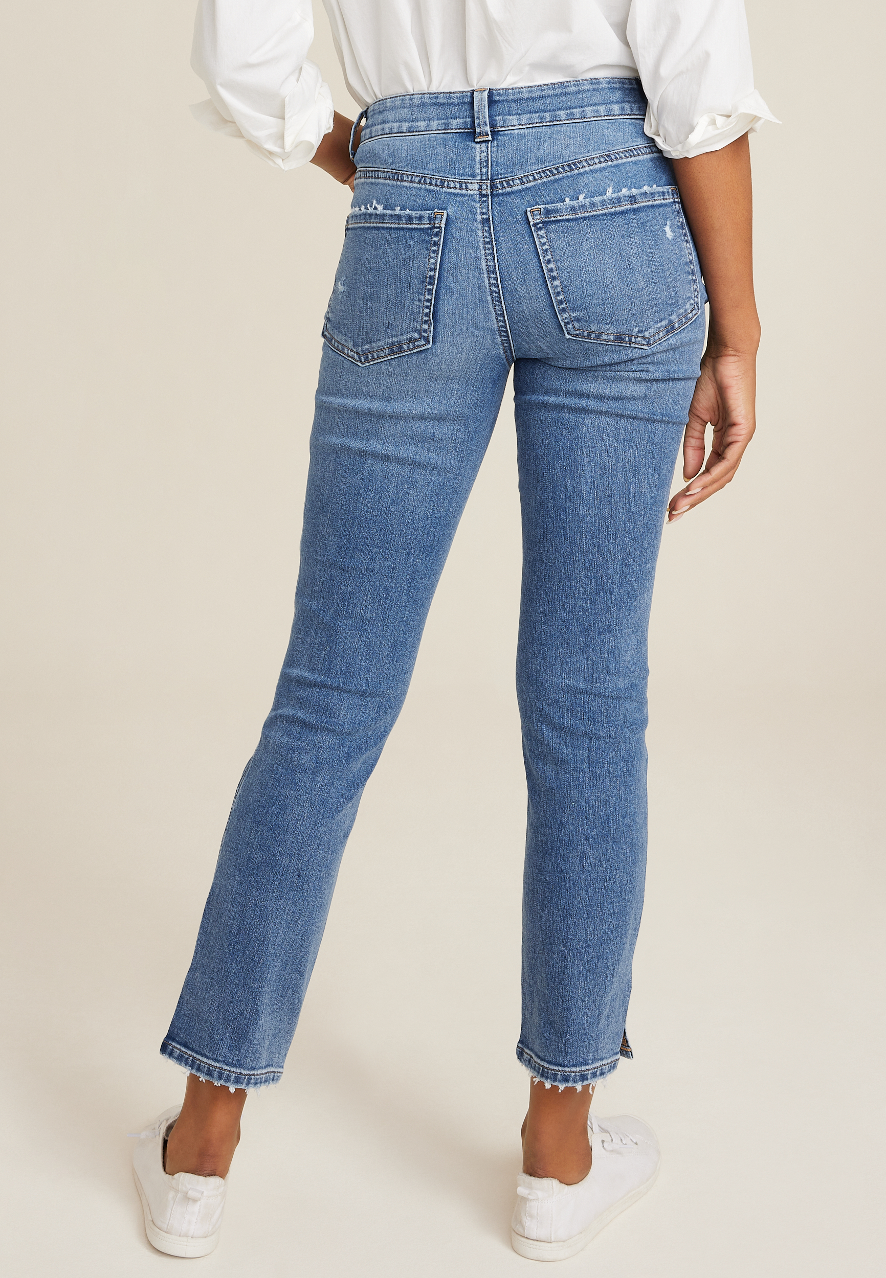 Everflex&trade; High Rise Slim Straight Ankle Jean, C3337, large