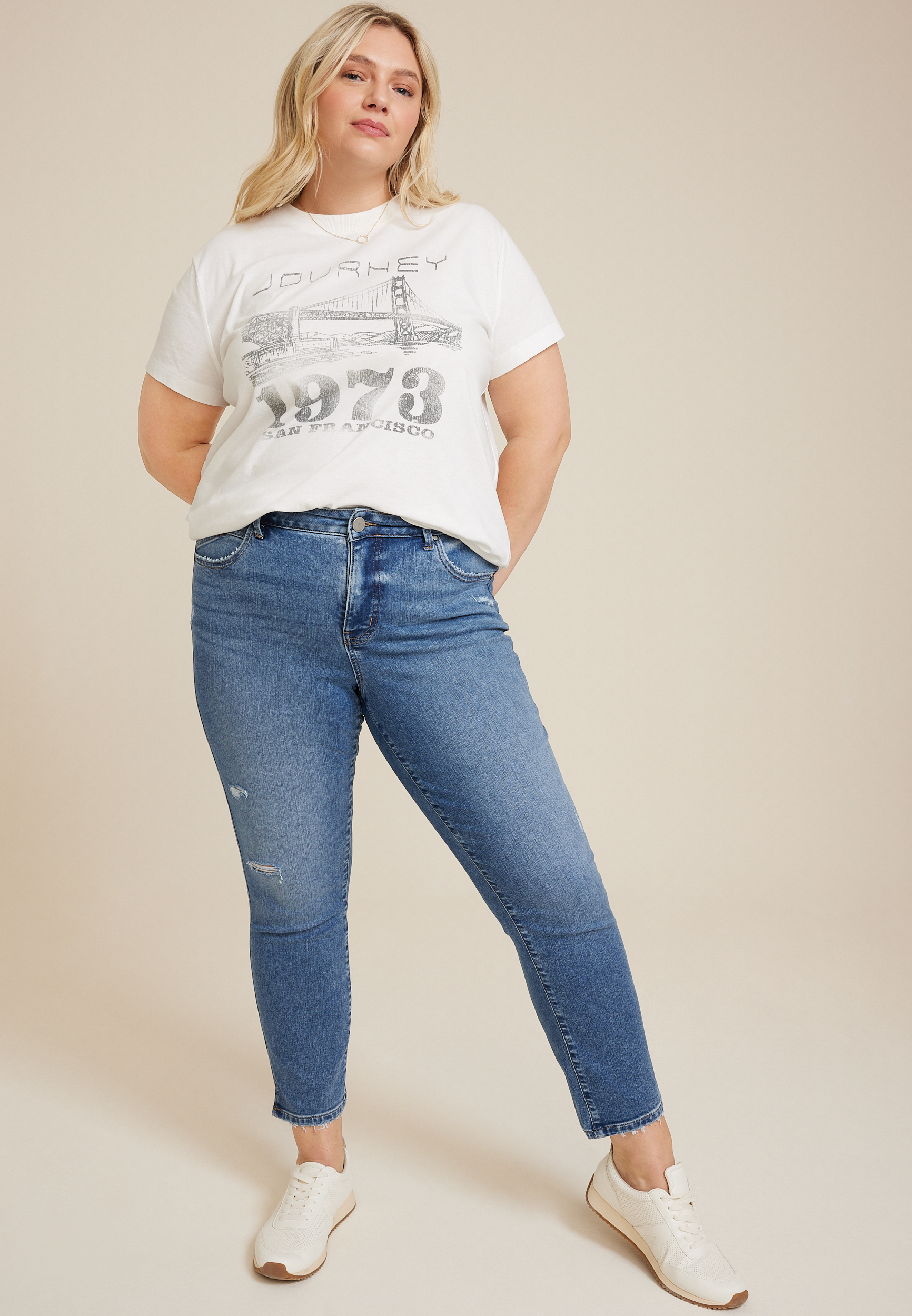 Plus Size Everflex™ High Rise Slim Straight Ankle Jean maurices