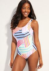 Scoop Neck One Piece Swimsuit, C1524, small