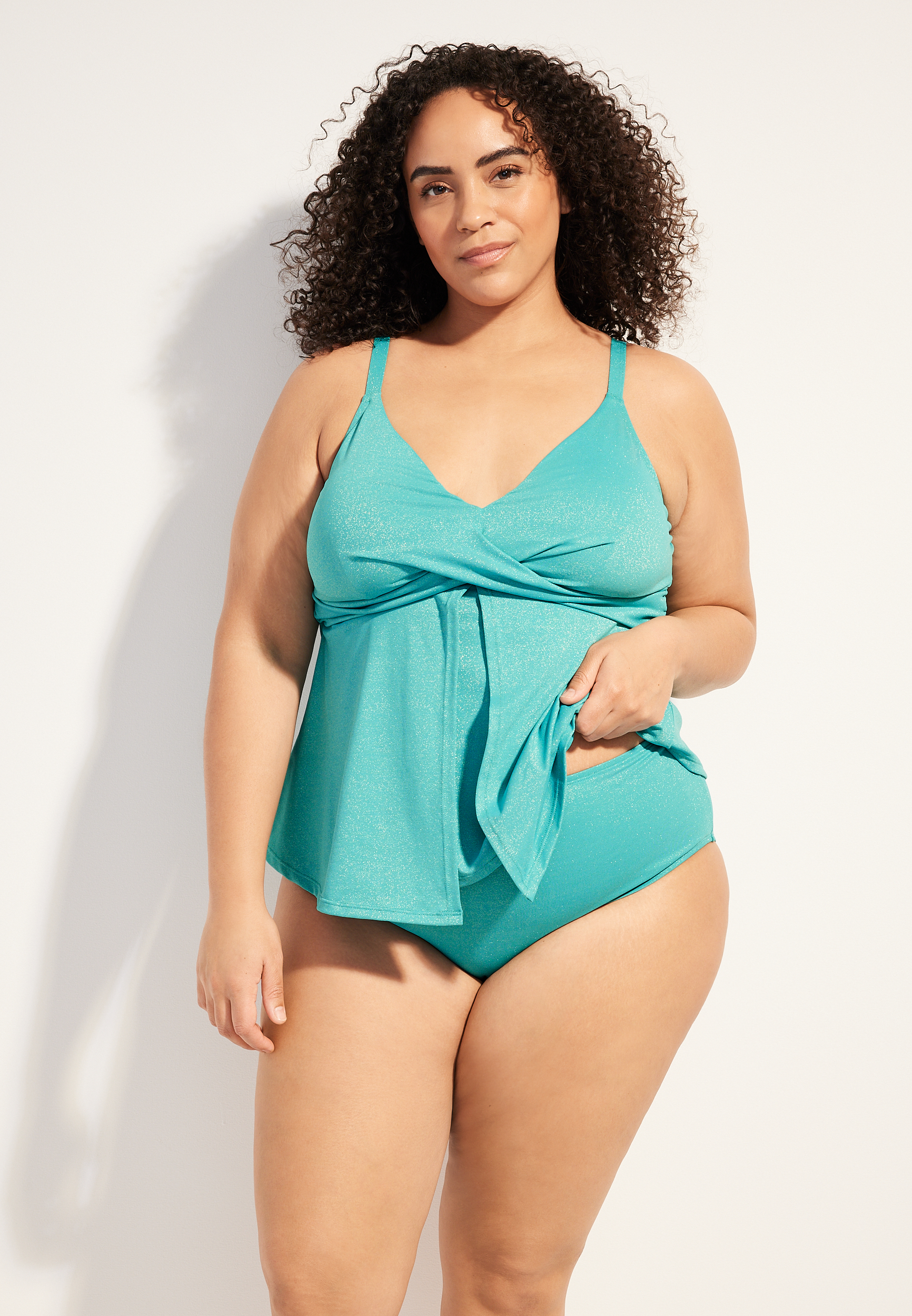 Plus Size Solid Boyshort Bikini Bottom