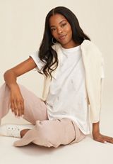 24/7 Dawson Embroidered Floral Crew Neck Tee, C2380, small
