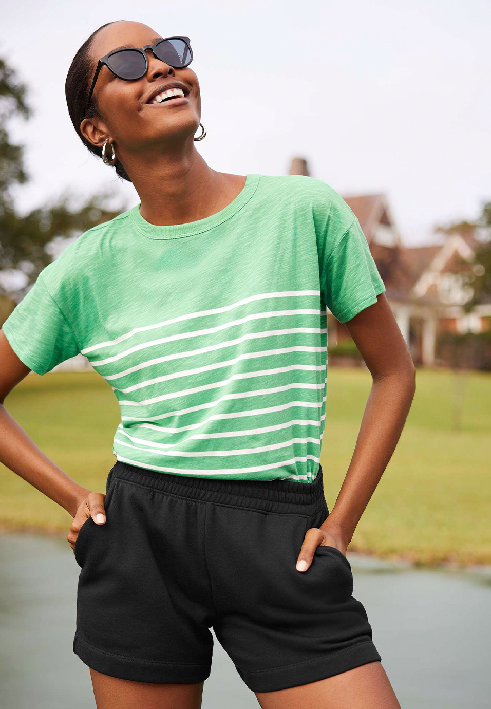 24/7 Dawson Striped Crew Neck Tee, C2521, large