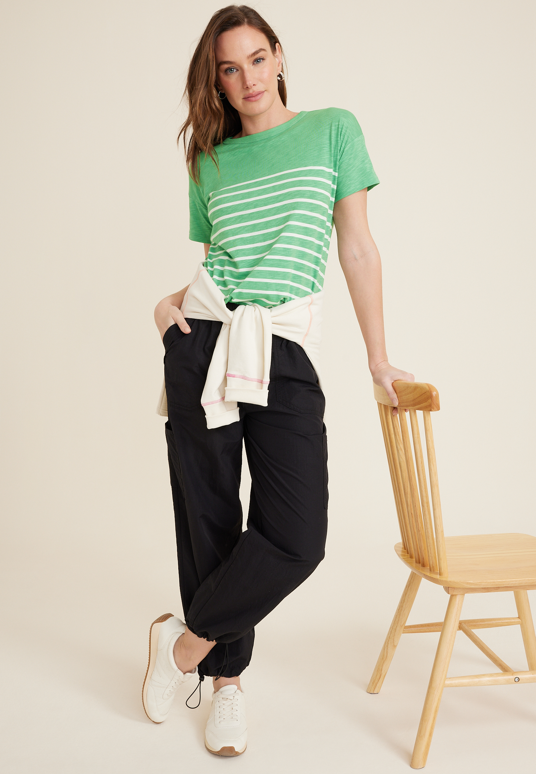 24/7 Dawson Striped Crew Neck Tee, C2521, large