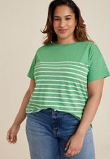 Plus Size 24/7 Dawson Striped Crew Neck Tee, C2521, small