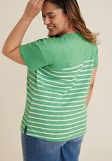 Plus Size 24/7 Dawson Striped Crew Neck Tee, C2521, small