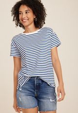 24/7 Dawson Striped Crew Neck Tee, C6339, small