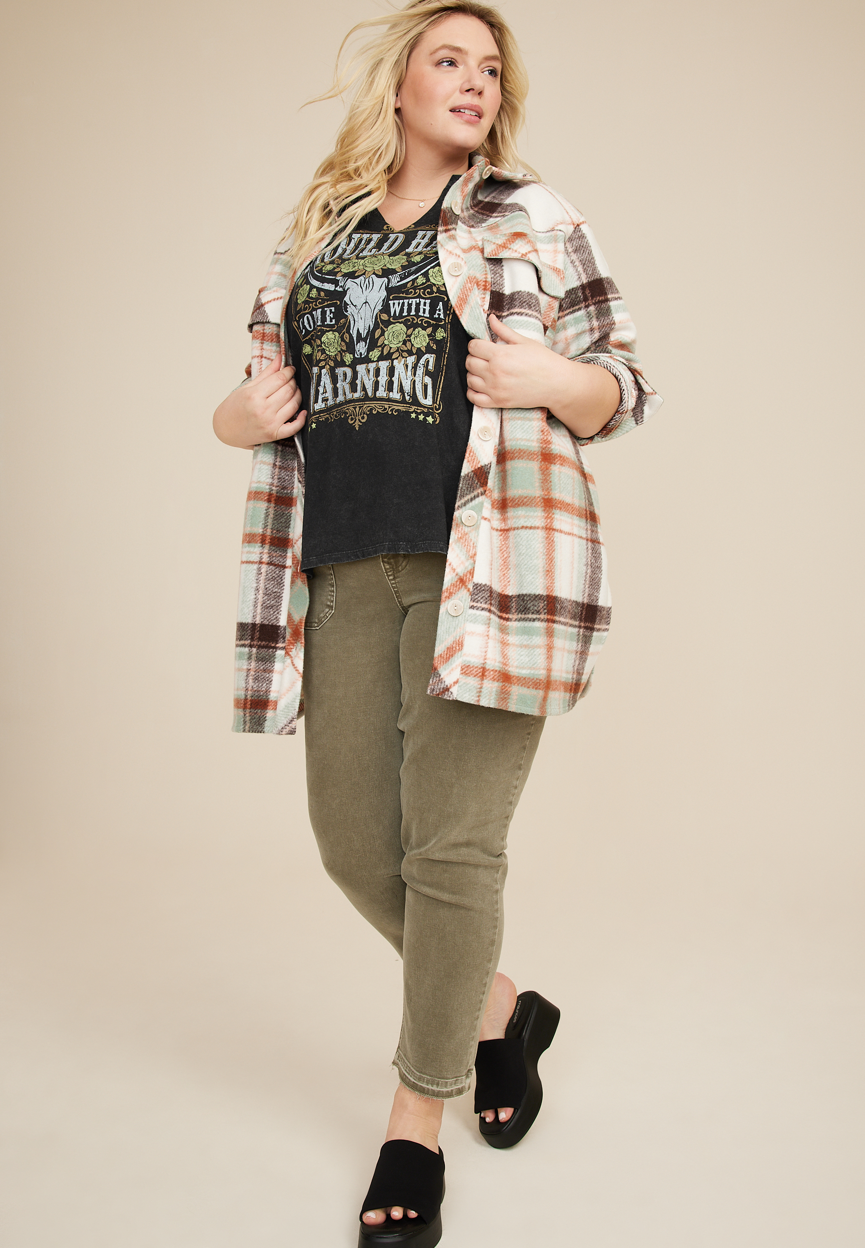 Plus Size Should Have Come With A Warning Oversized Graphic Tee, C106, large