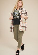Plus Size Should Have Come With A Warning Oversized Graphic Tee, C106, small