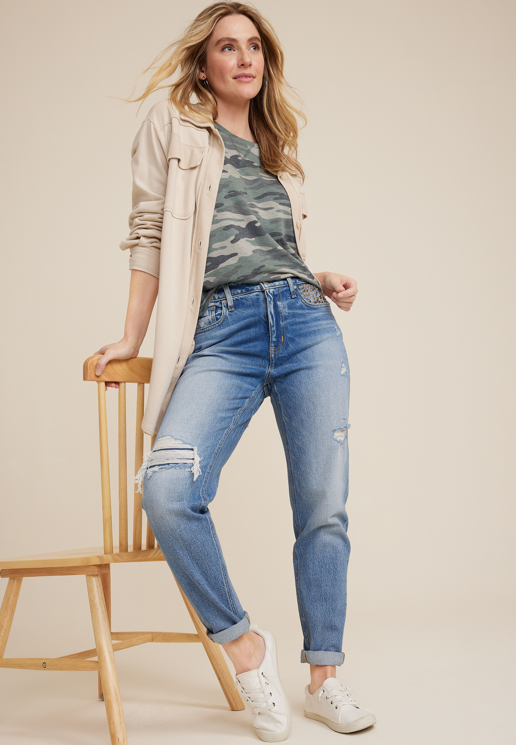 24/7 Clara Long Sleeve Tee, C1524, large