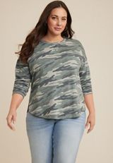 Plus Size 24/7 Clara Long Sleeve Tee, C1524, small