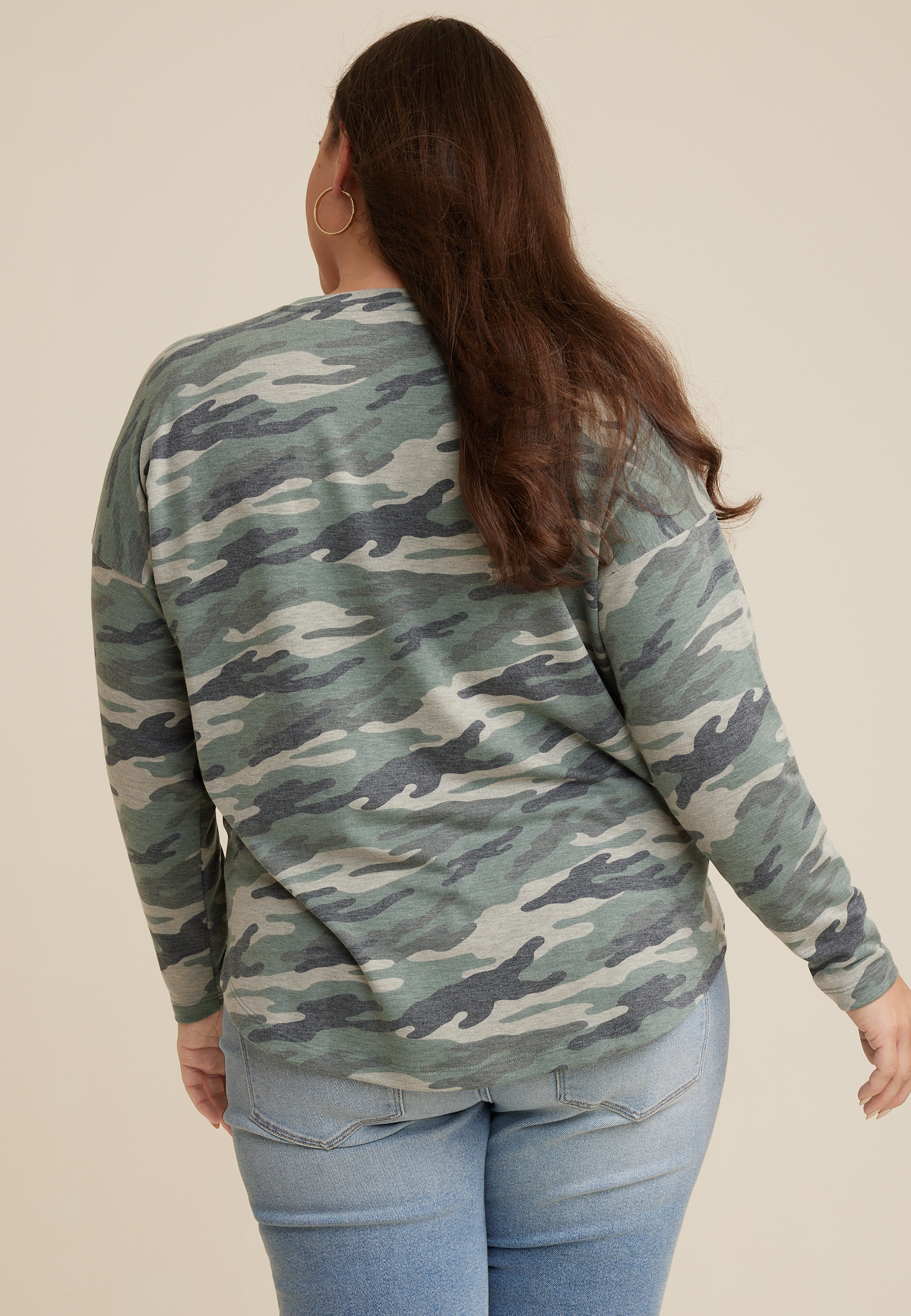 Plus Size 24/7 Clara Long Sleeve Tee, C1524, large