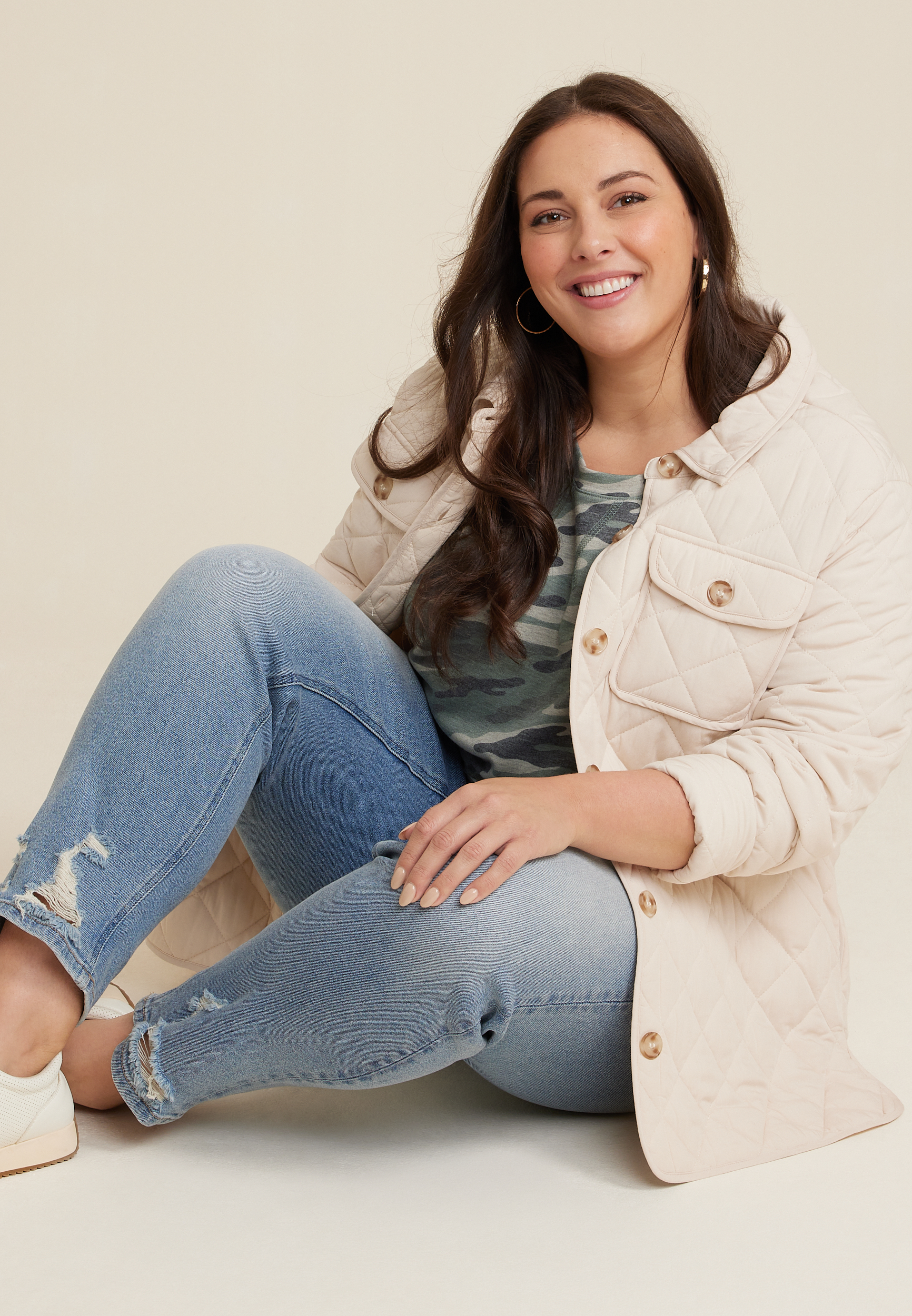 Plus Size 24/7 Clara Long Sleeve Tee, C1524, large