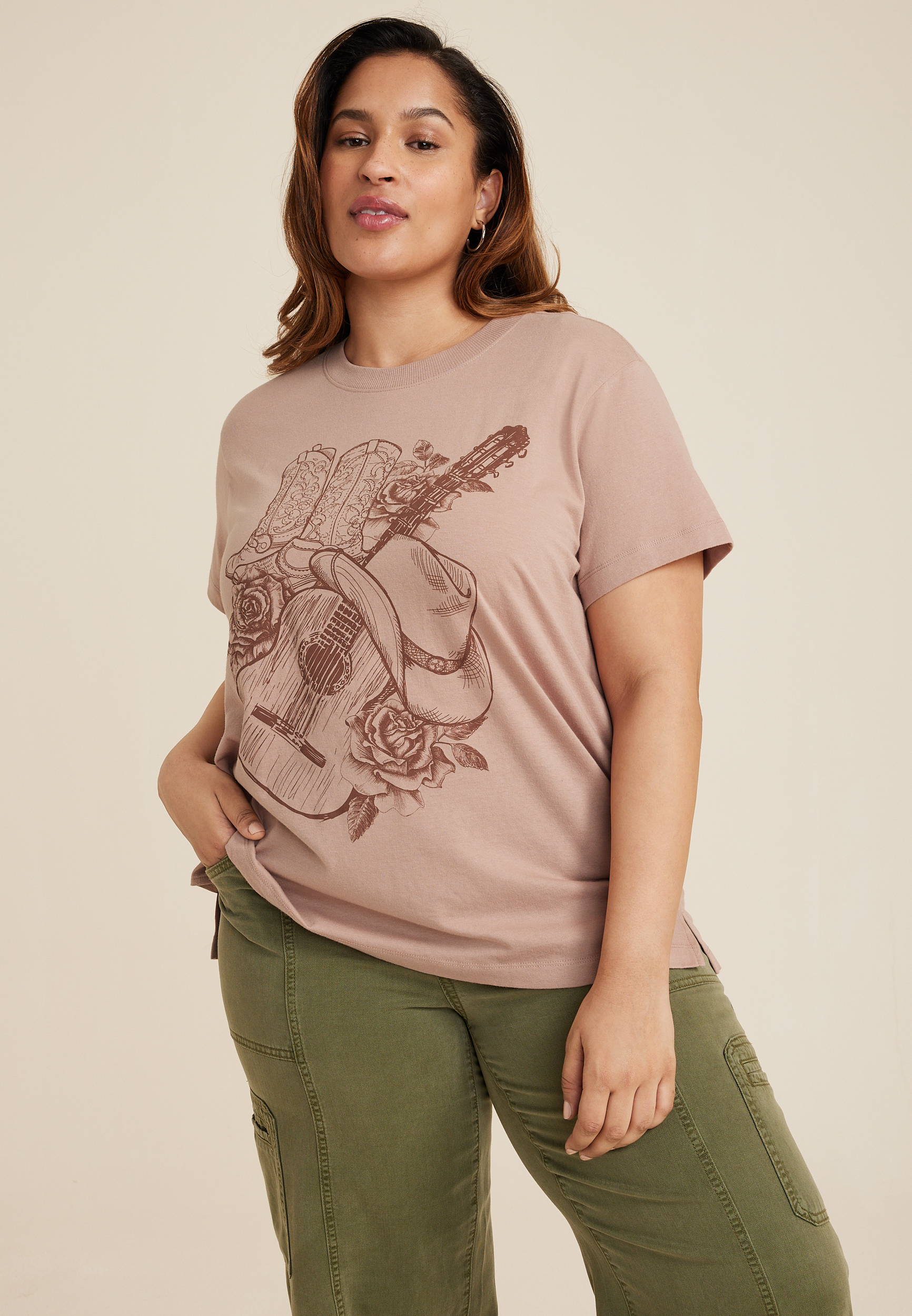 Plus Size Country Graphic Tee, C3343, large