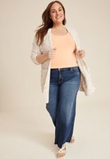 Plus Size Scoop Neck Ribbed Sweater Tank Top, C188, small