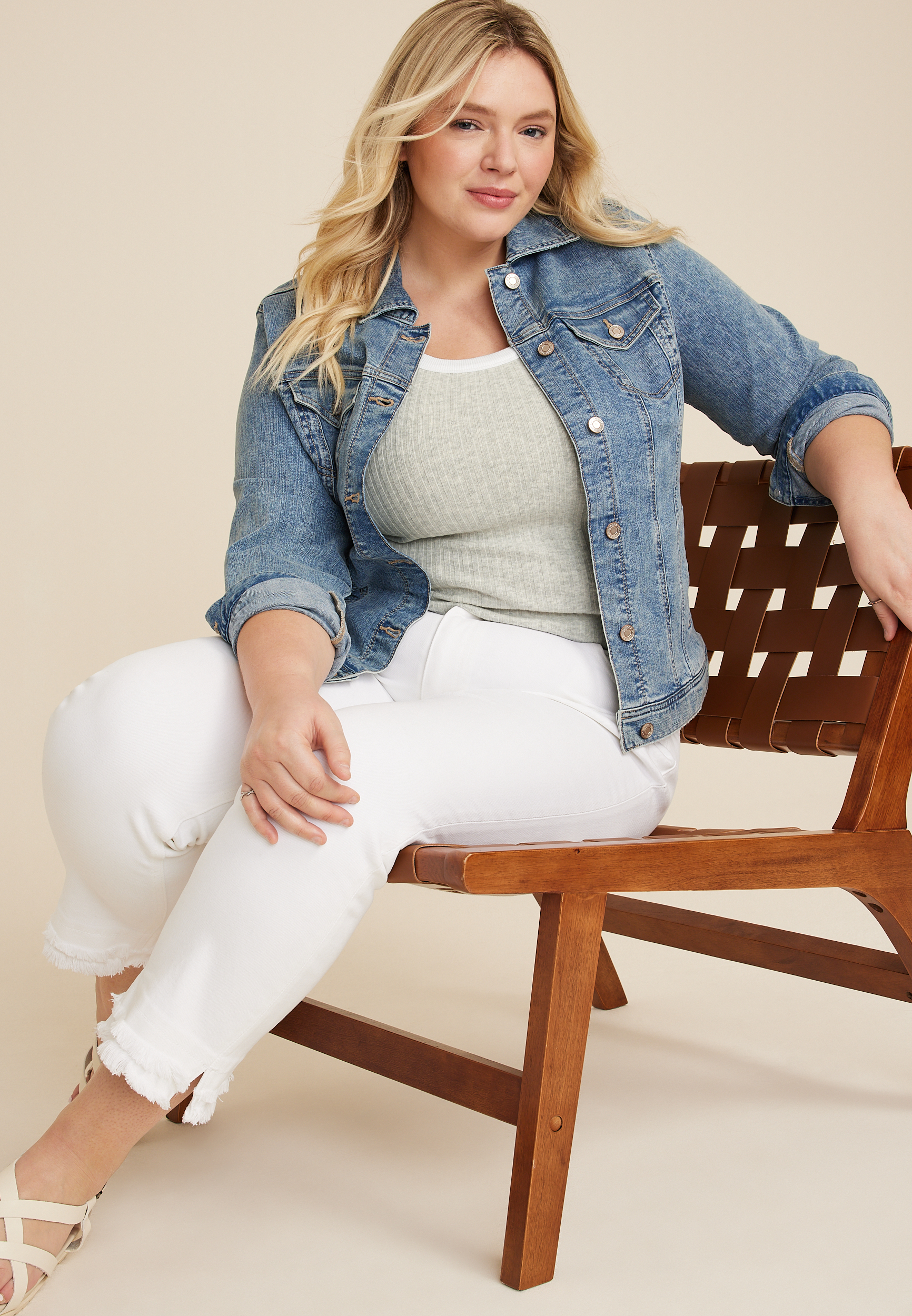 Plus Size Scoop Neck Ribbed Sweater Tank Top, LIGHT HEATHER GRAY COMBO, large