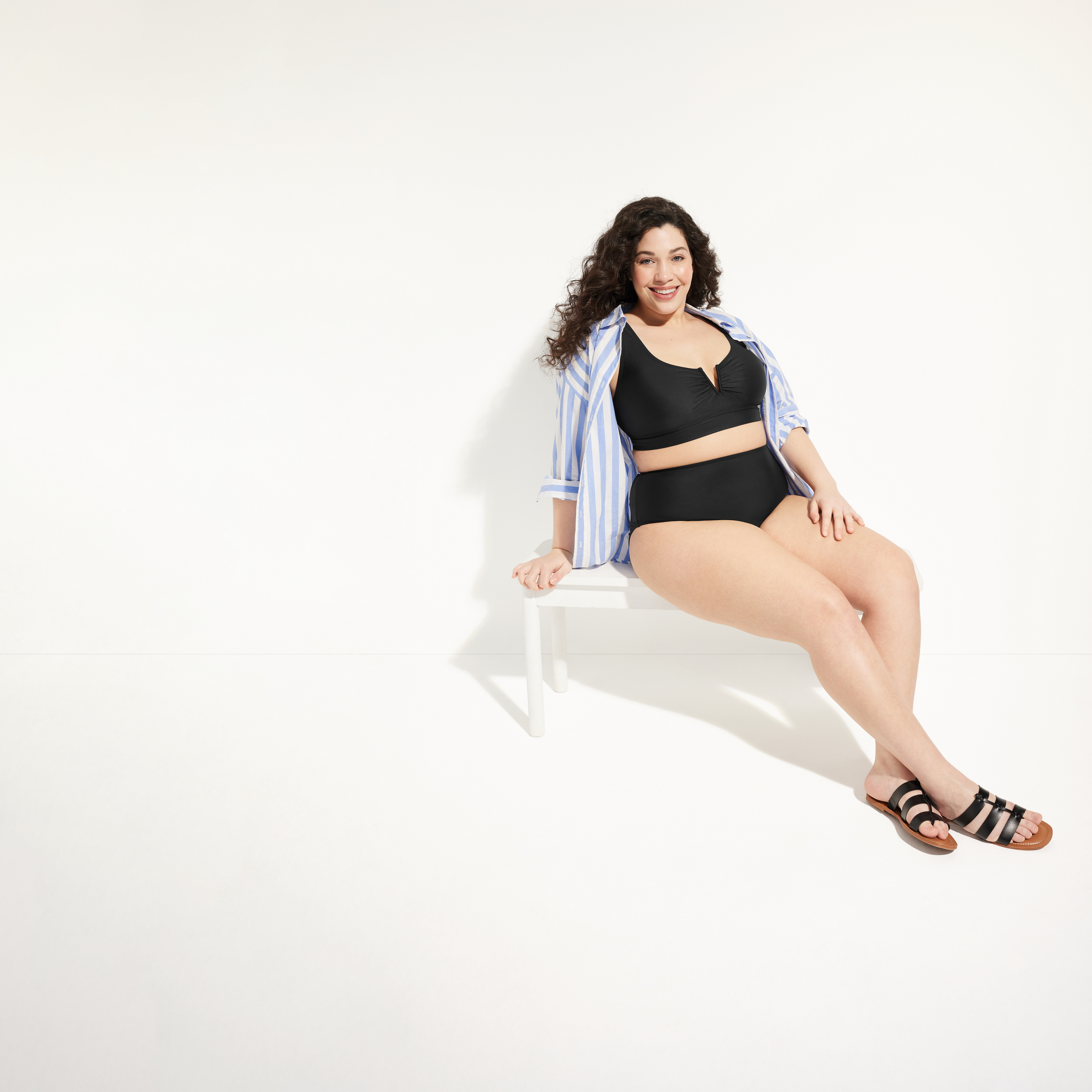 Plus Size V Wire Bikini Swim Top, C106, large