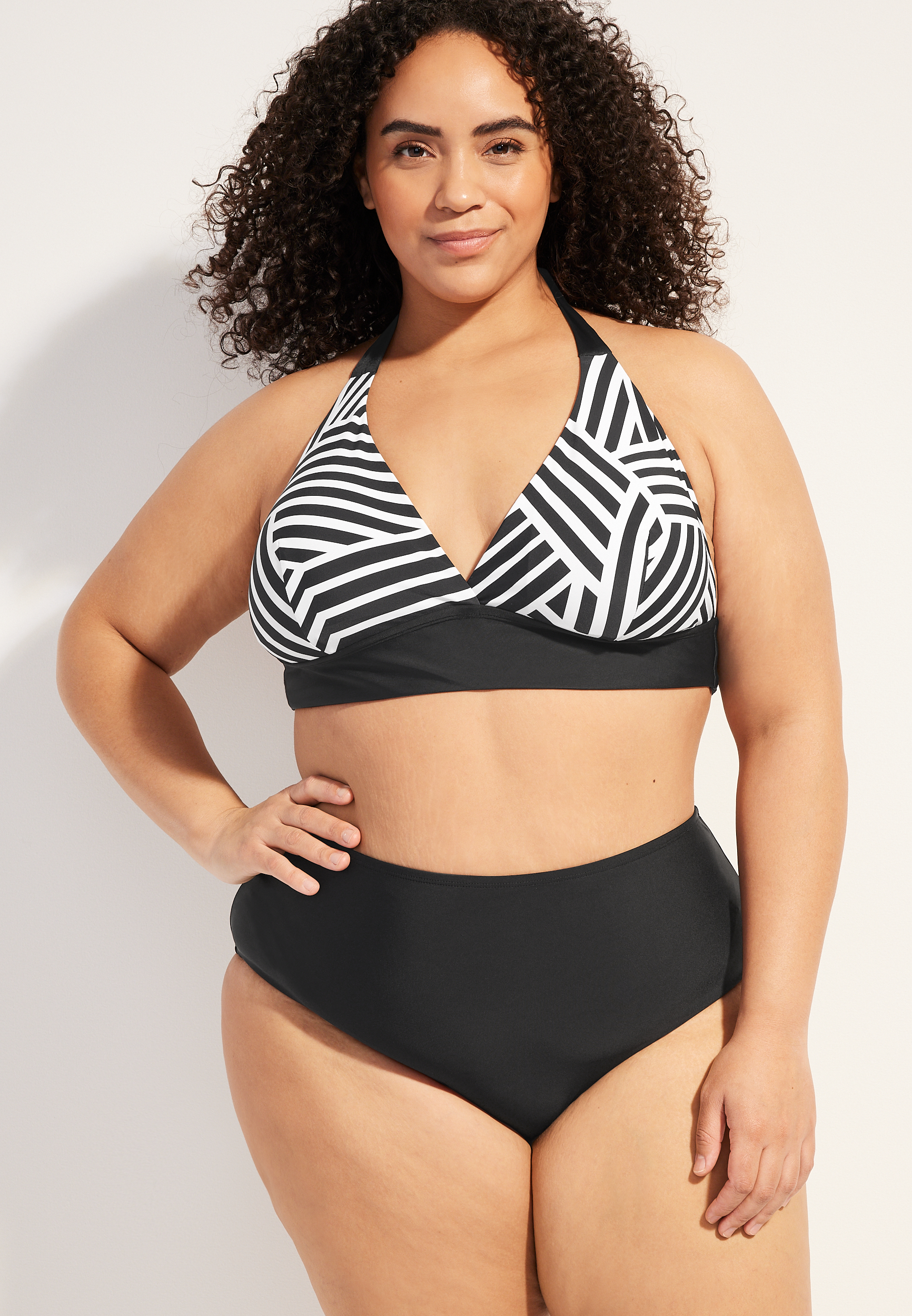 Plus Geo Halter Triangle Swim Top