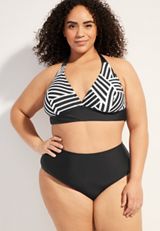 Plus Size Geo Halter Triangle Swim Top, C268, small