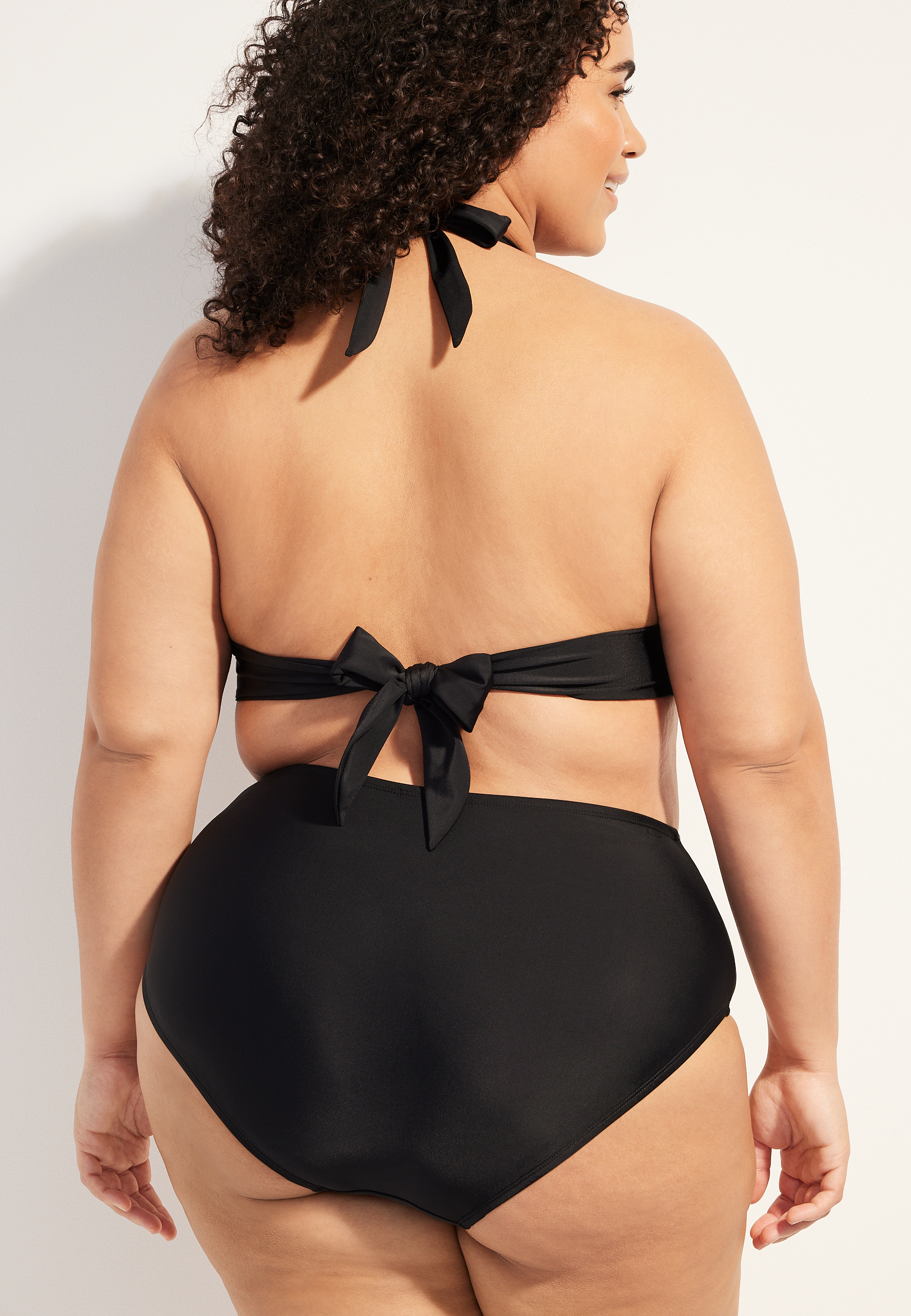 Plus Size Geo Halter Triangle Swim Top, C268, large
