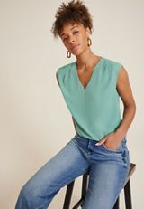 Juni V Neck Blouse, C4854, small