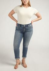 Plus Size Silver Jeans Co.&reg; Mid Rise Slim Girlfriend Jean, MEDIUM SANDBLAST, small
