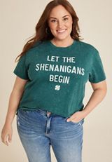 Plus Size Let the Shenanigans Begin Graphic Tee, C5875, small