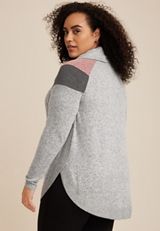 Plus Size Haven Cowl Neck Top, HEATHER GRAY, small
