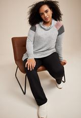 Plus Size Haven Cowl Neck Top, HEATHER GRAY, small