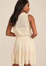 Ruffle Trim Skater Dress, C559, small