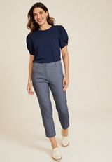 Bengaline Printed Straight Cropped Pant, C1772, small