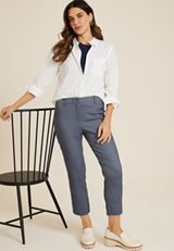 Bengaline Printed Straight Cropped Pant, C1772, small
