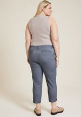 Plus Size Bengaline Printed Straight Cropped Pant, C1772, small