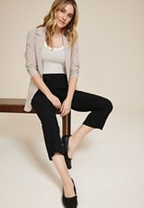 Bengaline Kick Flare Cropped Dress Pant, C106, small