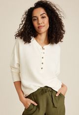Henley Pullover, ECRU, small