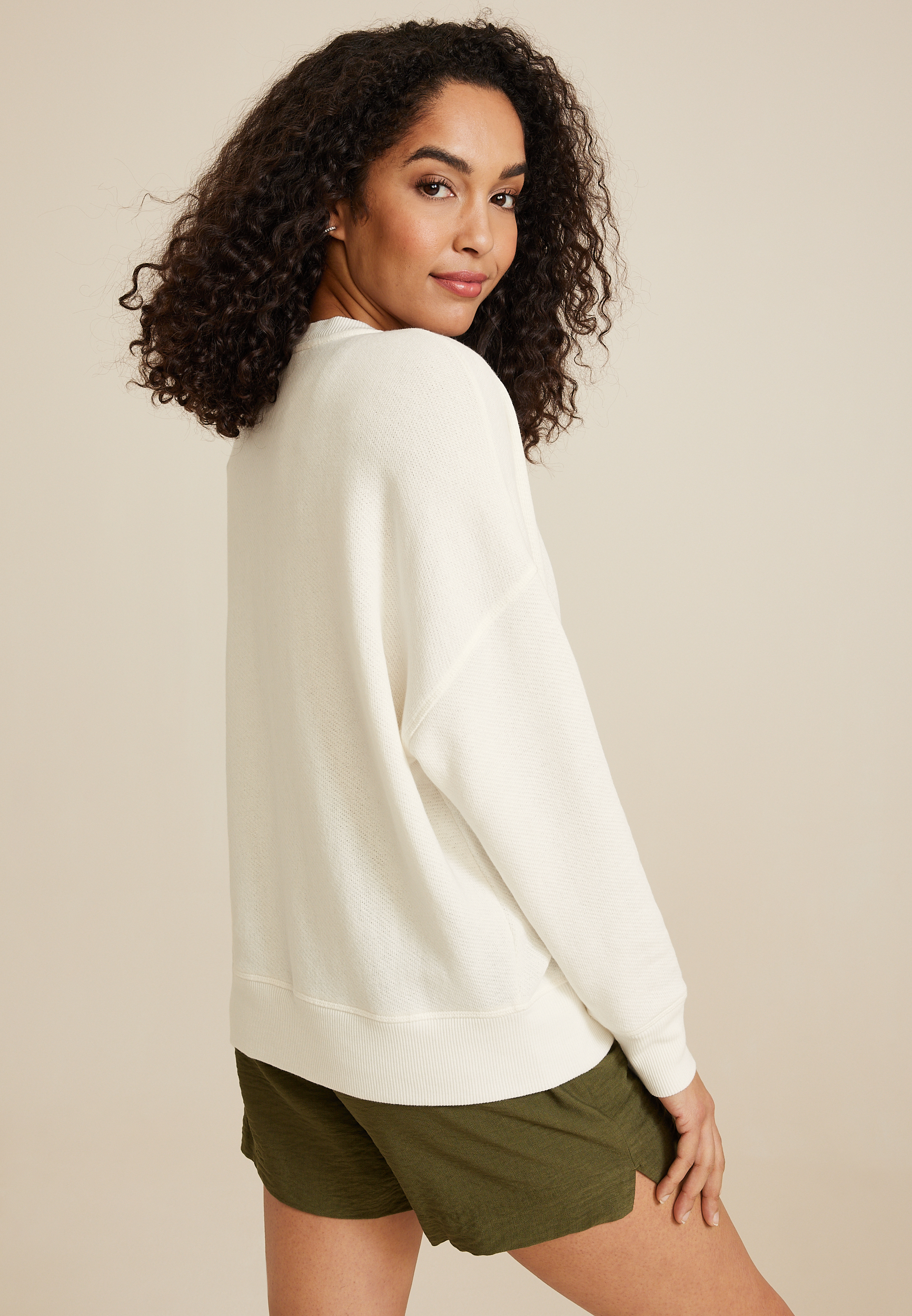 Henley Pullover, ECRU, large