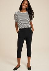 Bengaline High Rise Sailor Capri, BLACK, small