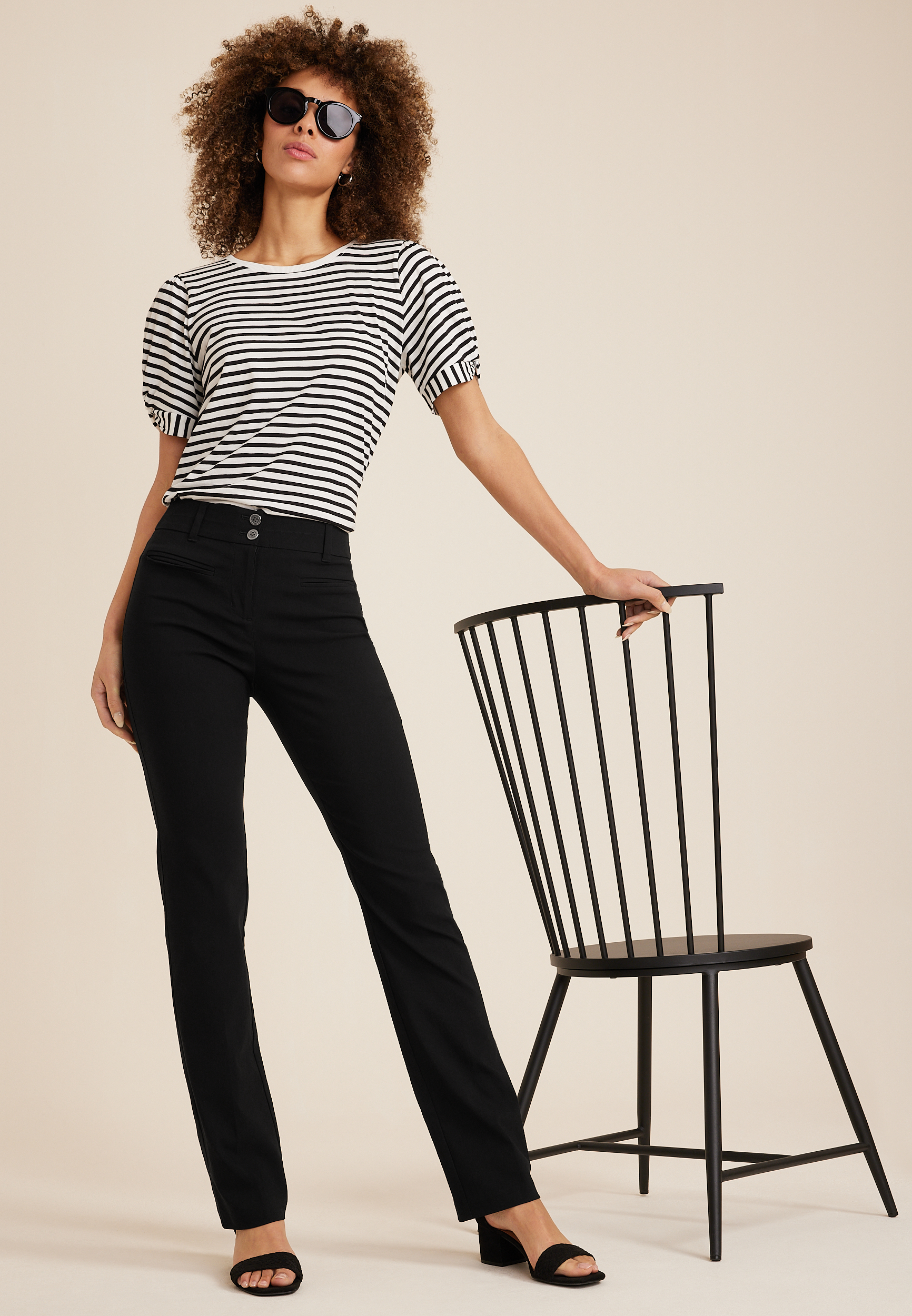 Bengaline Mid Rise Bootcut Pant, C106, large