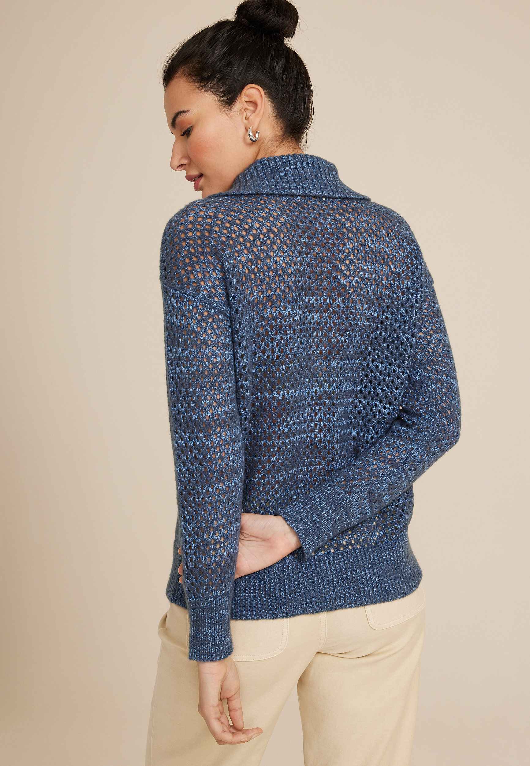Open Stitch Zip Up Cardigan, C1943, large