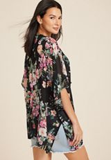 Floral Kimono, BLACK COMBO, small