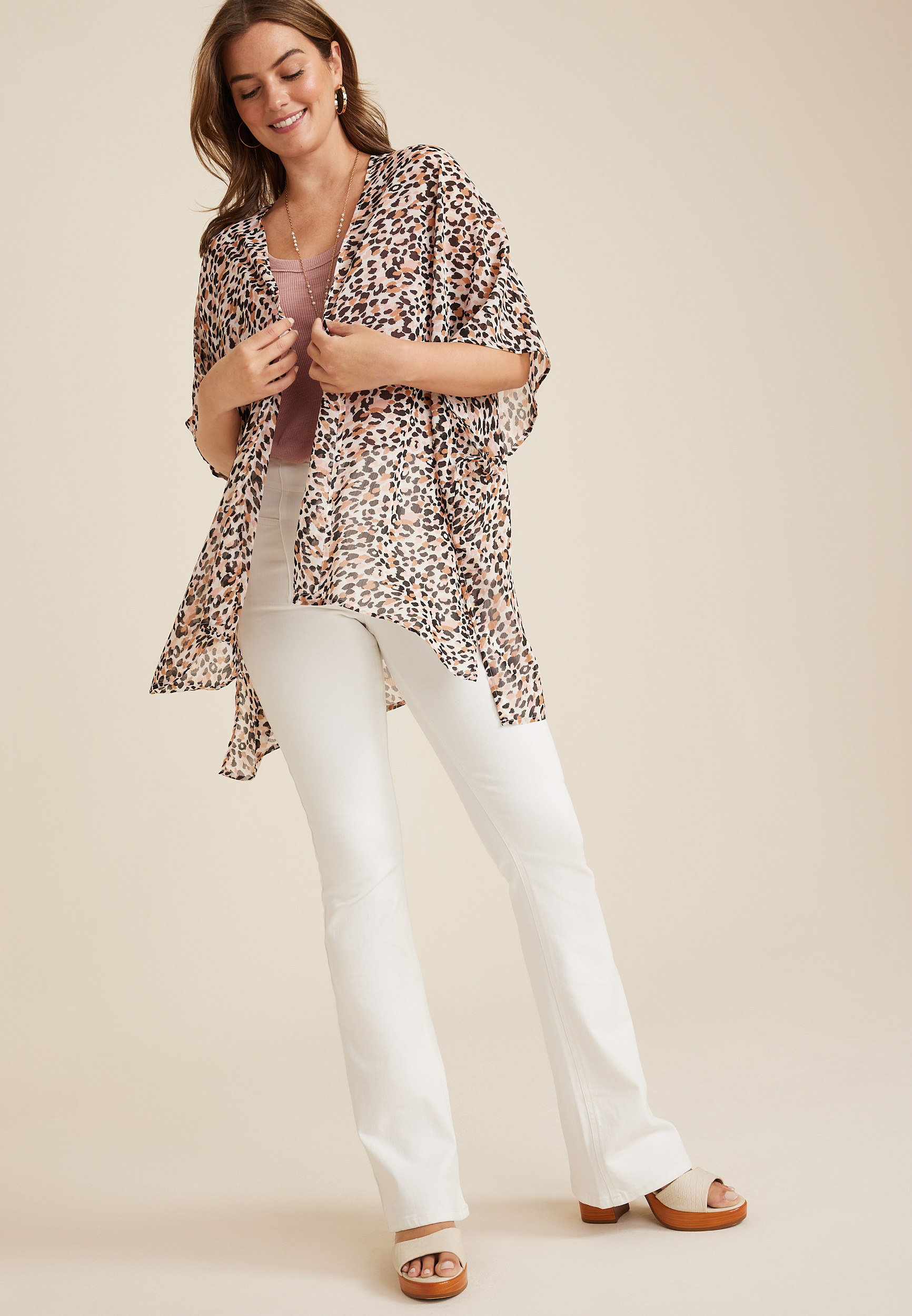 Animal Print Kimono, C3986, large