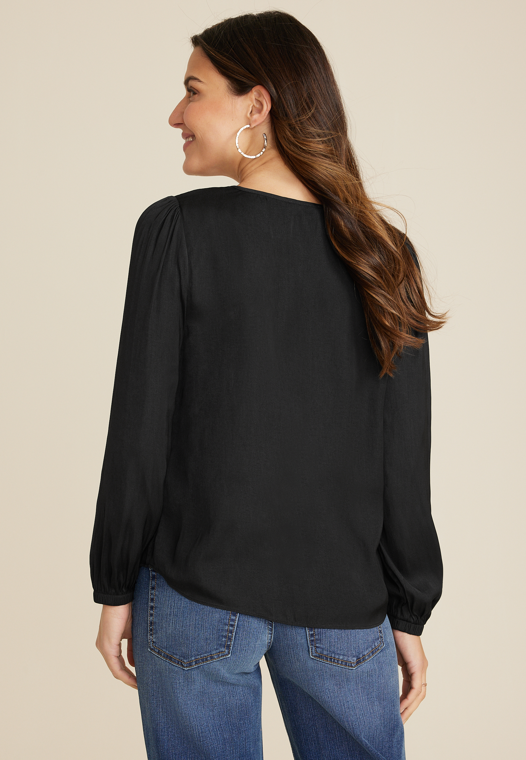 Lightweight Loose Satin Blouse