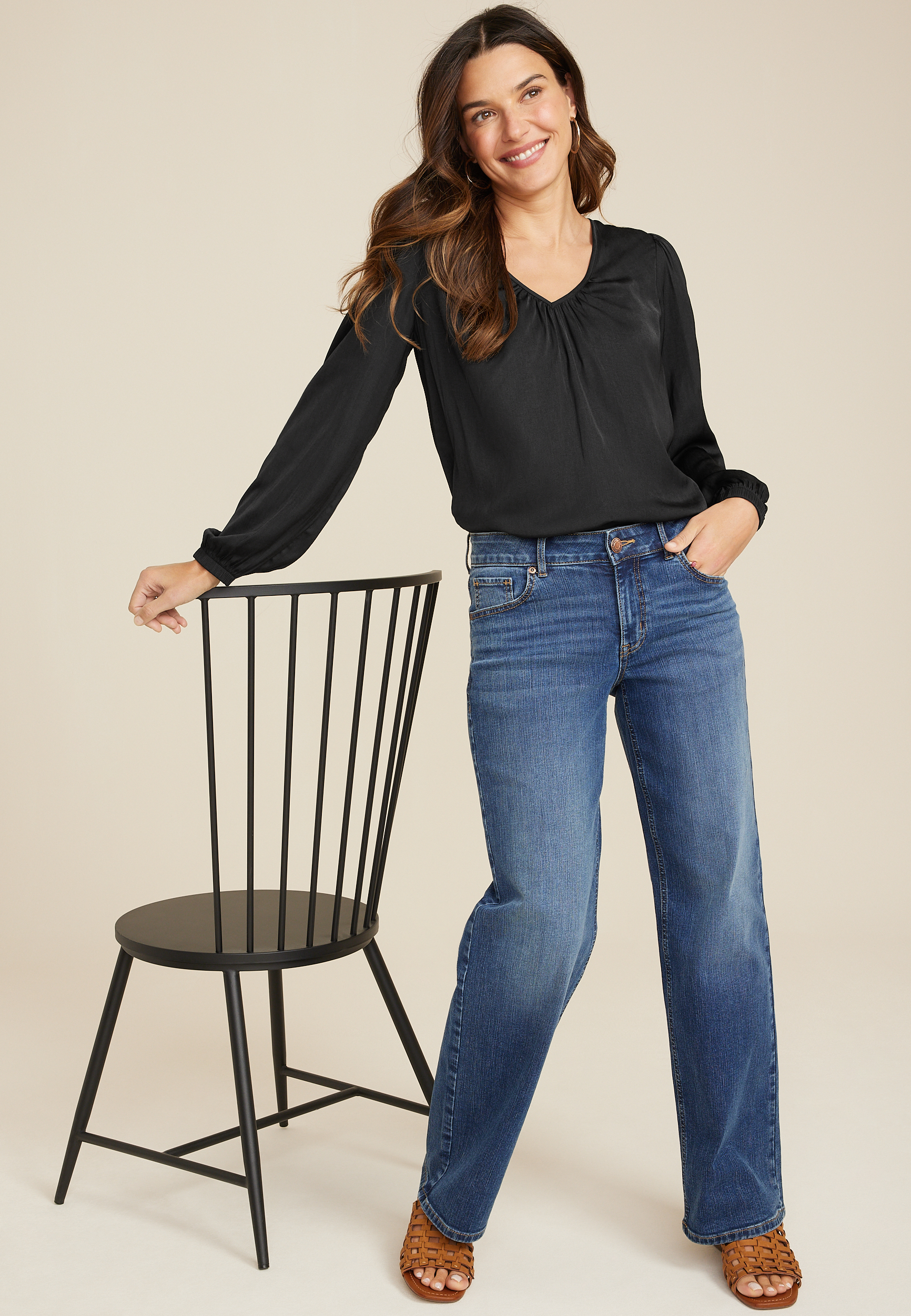 Lightweight Loose Satin Blouse