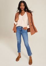 Lightweight Loose Satin Blouse, C8233, small