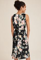 Satin Floral Cowl Neck Midi Dress, C1756, small