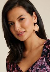 Brushed Rose Gold Double Teardrop Earrings, C7386, small