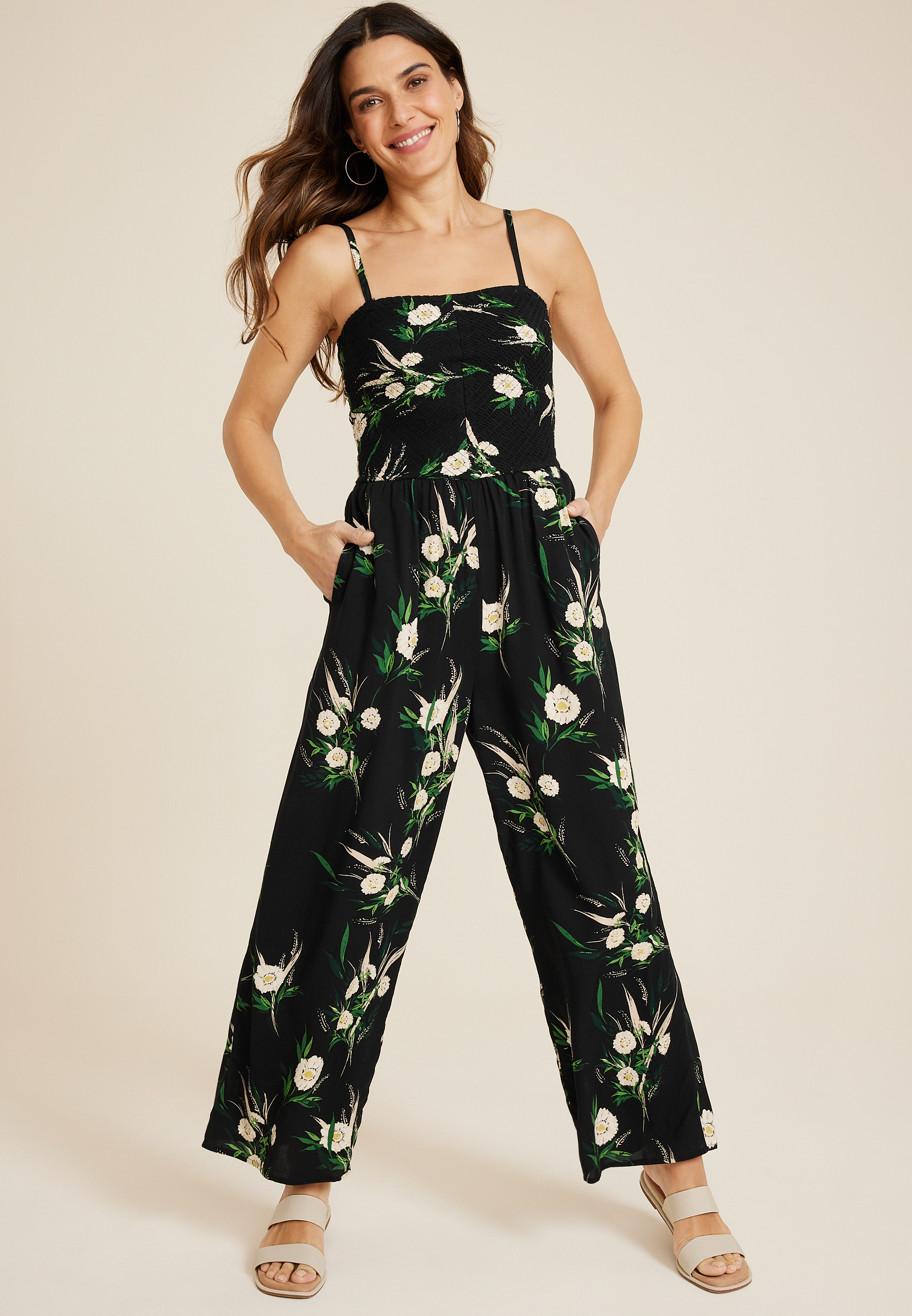 Floral Smocked Jumpsuit