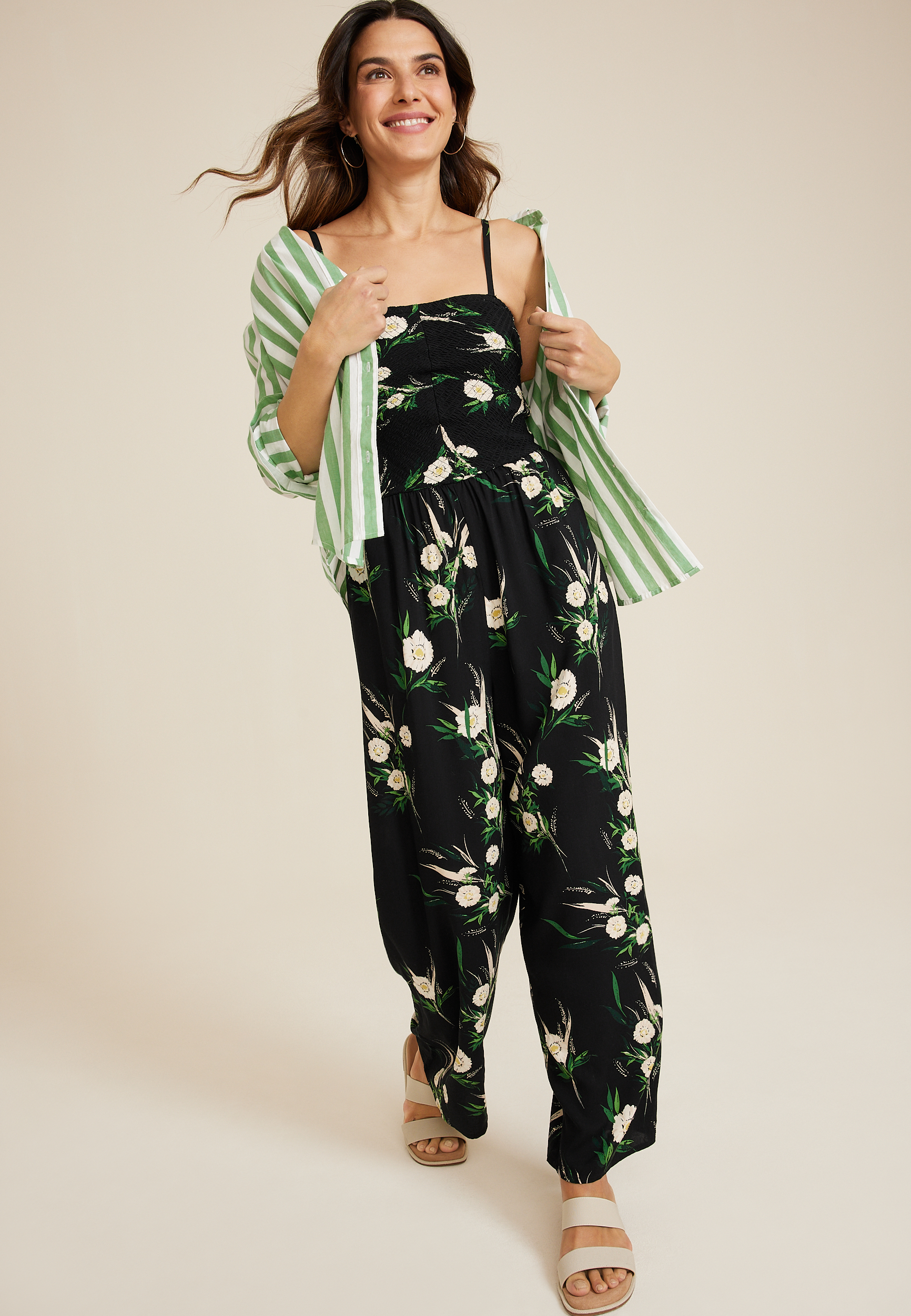 Floral Smocked Jumpsuit